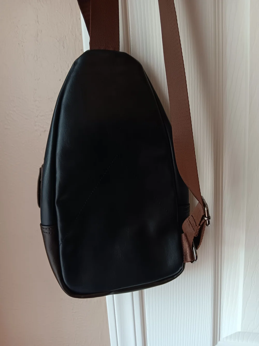 Dark Brown Sling Bag with Brown Strap